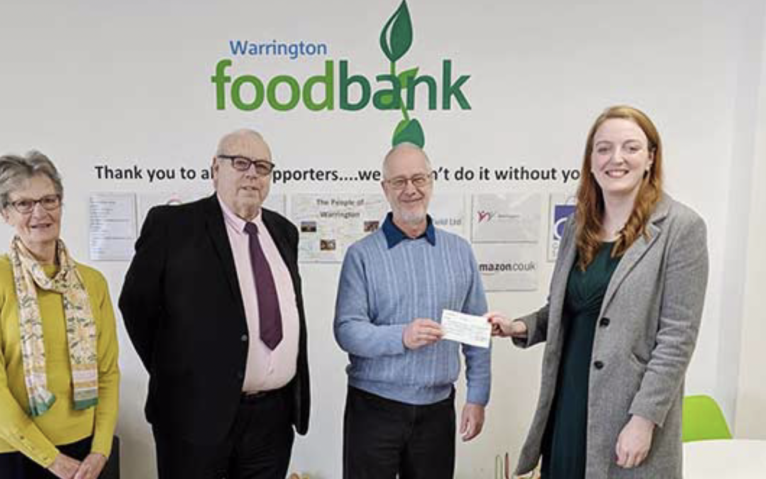 “A timely donation” for Warrington foodbank!